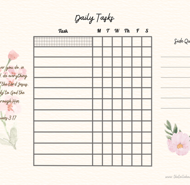 daily tasks list