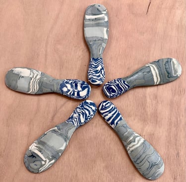 Porcelain Nerikomi knives