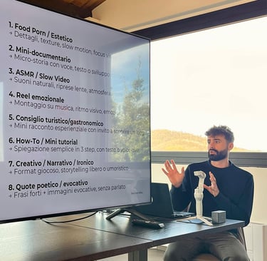 Ruggero Pini leading a strategy workshop with participants.