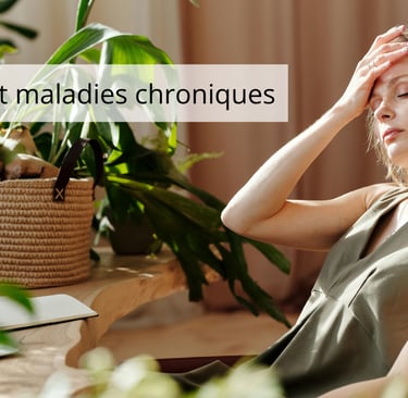Femme fatiguée, illustration des douleurs liées aux maladies chroniques.