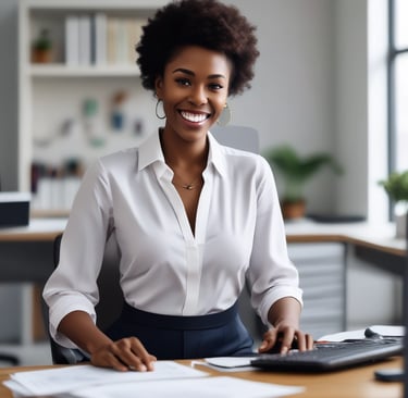 woman wearing black crew-neck shirt