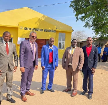 Pastors outside church