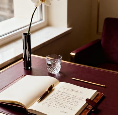 Viviennes elegant workspace setup for luxury brand consultation