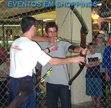 Evento de arco e flecha no shopping