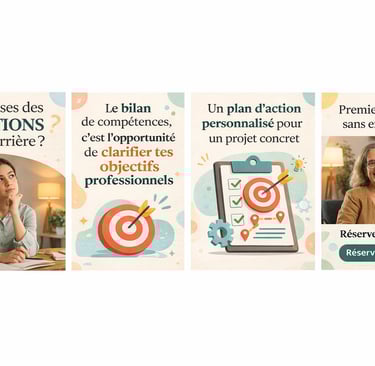 Bilan de compétences et plan d'action personnalisé pour réussir sa réorientation et ses objectifs professionnels.