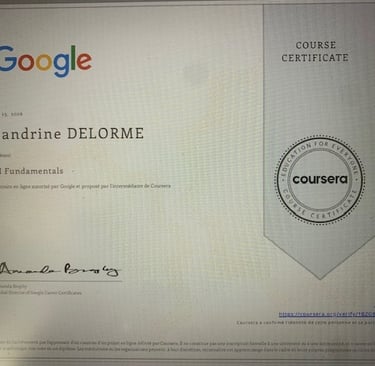 Certificat Professionnel Google IA accordé à Sandrine DELORME