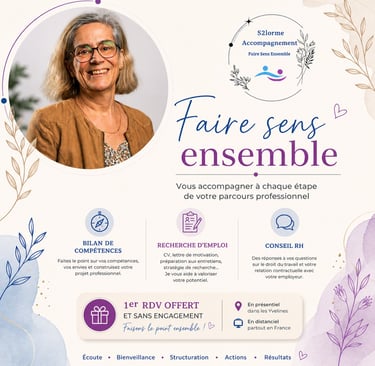 Services d'accompagnement en ressources humaines et bilan de compétences et recherche d'emploi
