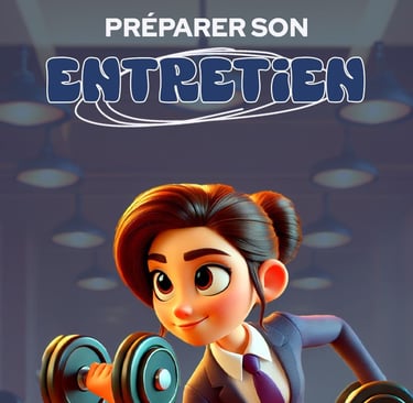 Une femmes avec des haltères pour préparer son entretien professionnel