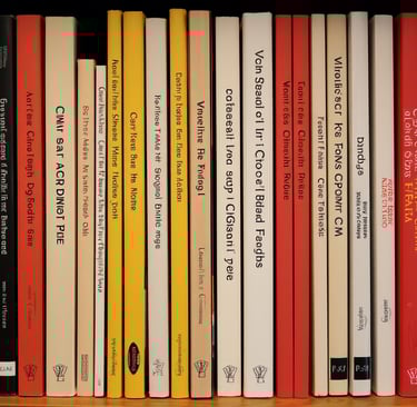 Una estantería con libros para no compartir mi propia foto.