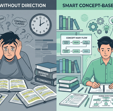 Difference between studying long hours and smart concept-based preparation for CA Foundation