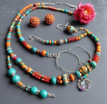 a necklace - link necklace with a flower