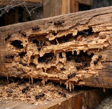 Dégats bois fourmis charpentières