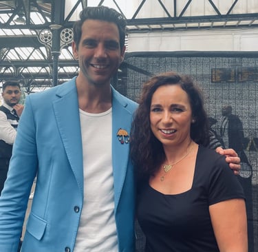 Mika and Helen Spooner at Brighton Station for The Piano on Channel 4
