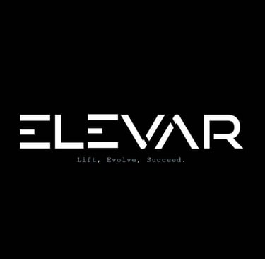 a black and white logo with the word elevar