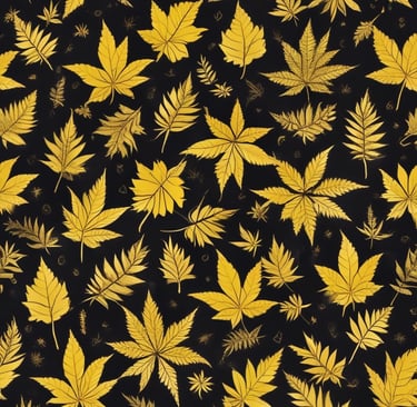 a leafy plant with a gold leaf