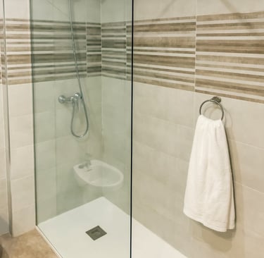 Moderno y funcional plato de ducha