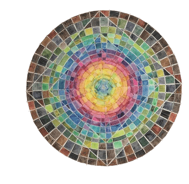 Mandala à l'aquarelle, réalisé par Karin Monami