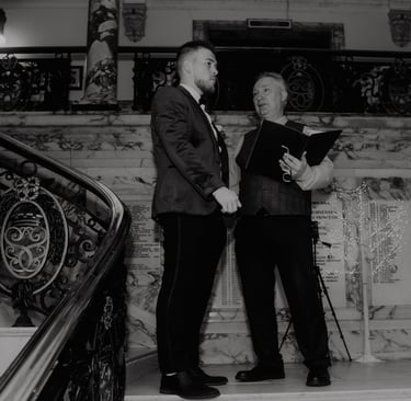 David Talking To Groom At Wedding