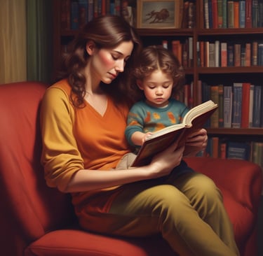 A row of self-help and business books stands upright on a table, adjacent to a laptop and a hand typing. The books have colorful covers, including titles like 'Atomic Habits' and 'The 4-Hour Work Week.' The setting appears dimly lit with a focused spotlight on the books, creating a cozy, studious ambiance.