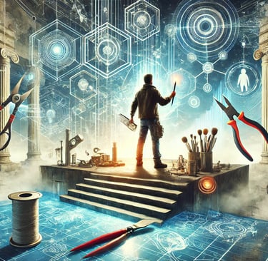 Person being innovative trying to improve