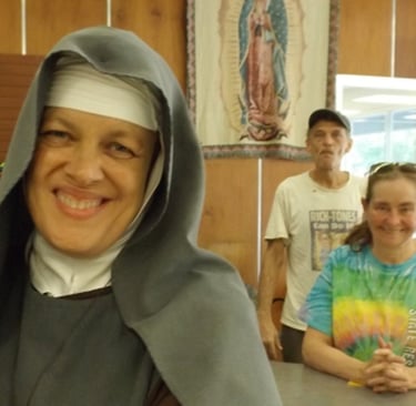 We are happy to serve you at the Rose Garden Mission's food pantry