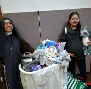 Another mom getting items for baby on the way!