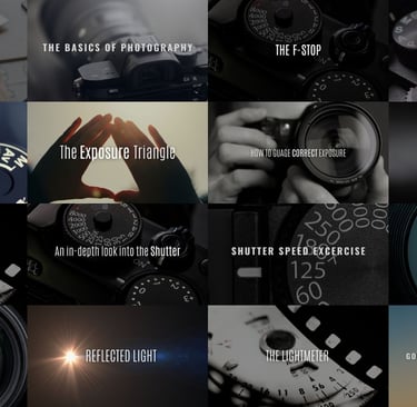 Photography Essentials Course covering exposure, camera settings, with fundamental photography