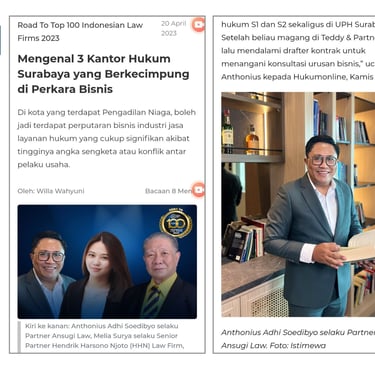 Anthonius Adhi Soedibyo pada saat diliput oleh Hukum Online