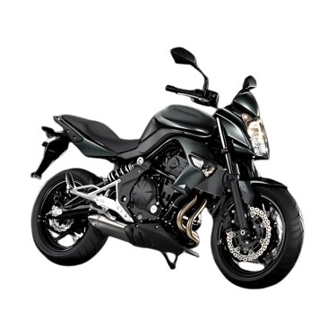 a black motorcycle parked on a white background