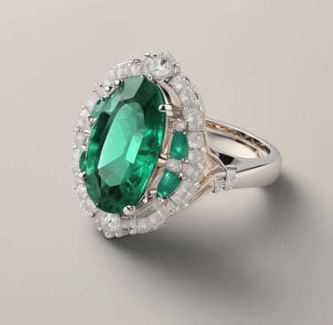 Bague émeraude et diamant