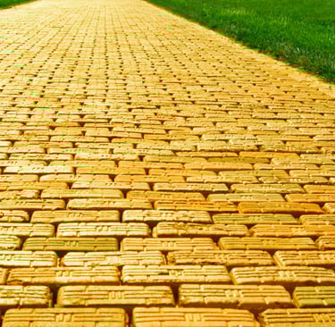 Bright yellow brick road