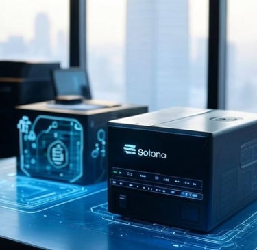 a desktop computer with a bluetoothed box on top of it