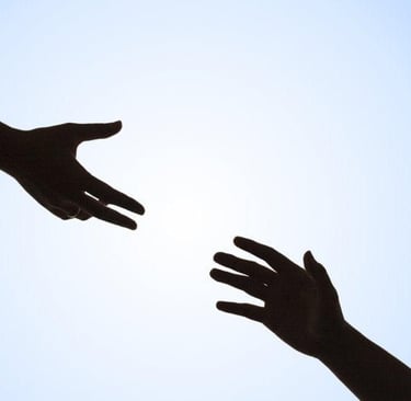 encouraging hands