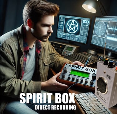young man sat at control desk with spirit box