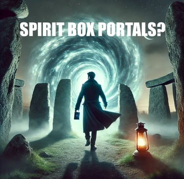 Man stood in stone circle with ghost box