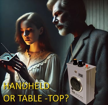 man and woman together looking at spirit box