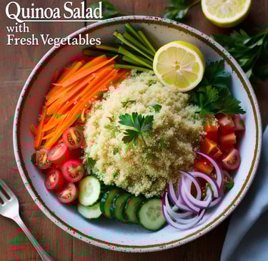 Uma deliciosa salada de quinoa fofinha com legumes uma refeicao saudavel e saborosa para o dia a dia