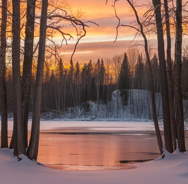 Winter leafless trees
