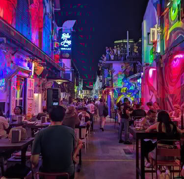 Nachtleben Haji Lane Singapur