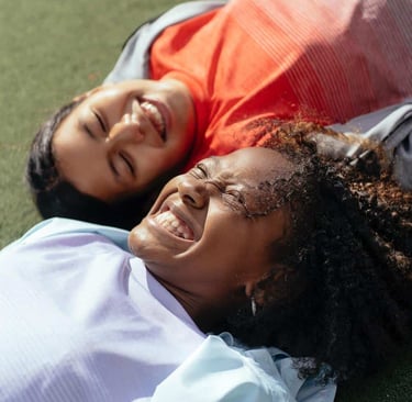 Beautiful teenagers lying in the sun