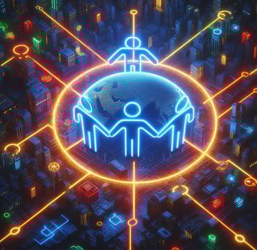a Network of partnership. neon ring lights