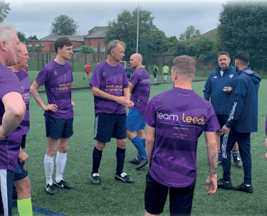 The football team getting ready for a match