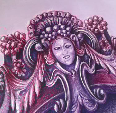 Ornamento em lápis de cor