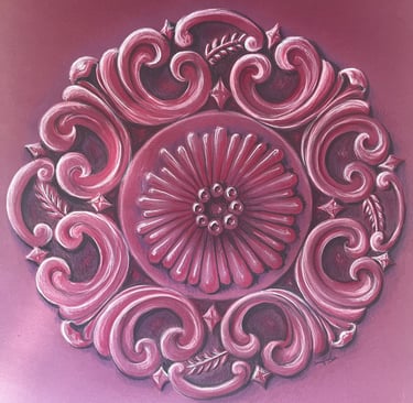 Ornamento em lápis de cor