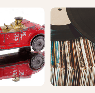 Kitschy kitten collection sometimes found at estate sales.