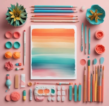 An inviting stack of journals and coloring books with jazzy, vibrant two-toned beige and light brown covers.