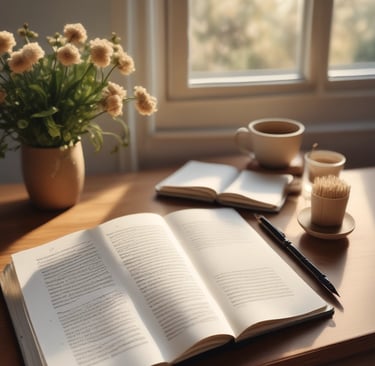 An inviting stack of journals and coloring books with jazzy, vibrant two-toned beige and light brown covers.