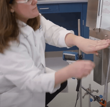 Biological safety cabinet being certified to NSF49