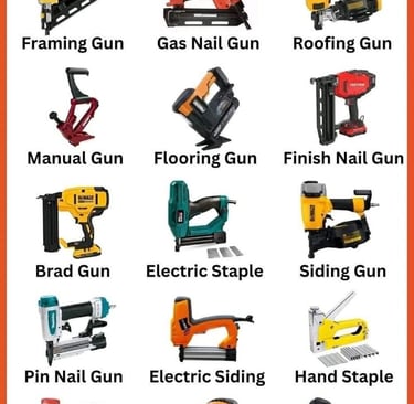 a poster of different types of nail polish gun guns