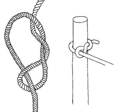 a drawing of a rope tied to a rope